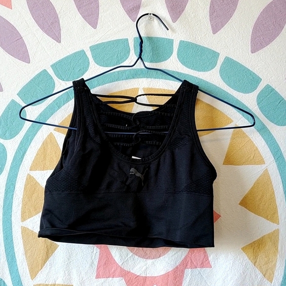 🍭3 x 25* PUMA Black Women's Sporta Bra, Padded, Size: Small - Picture 3 of 6